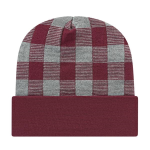 In Stock Plaid Knit Cap with Cuff