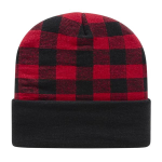 In Stock Plaid Knit Cap with Cuff